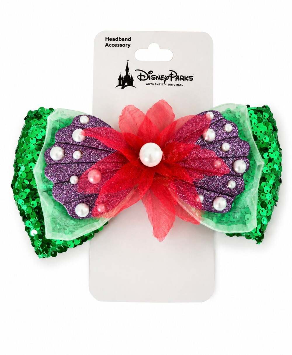 Disney Parks Ariel Little Mermaid Sequin Bow Headband Accessory